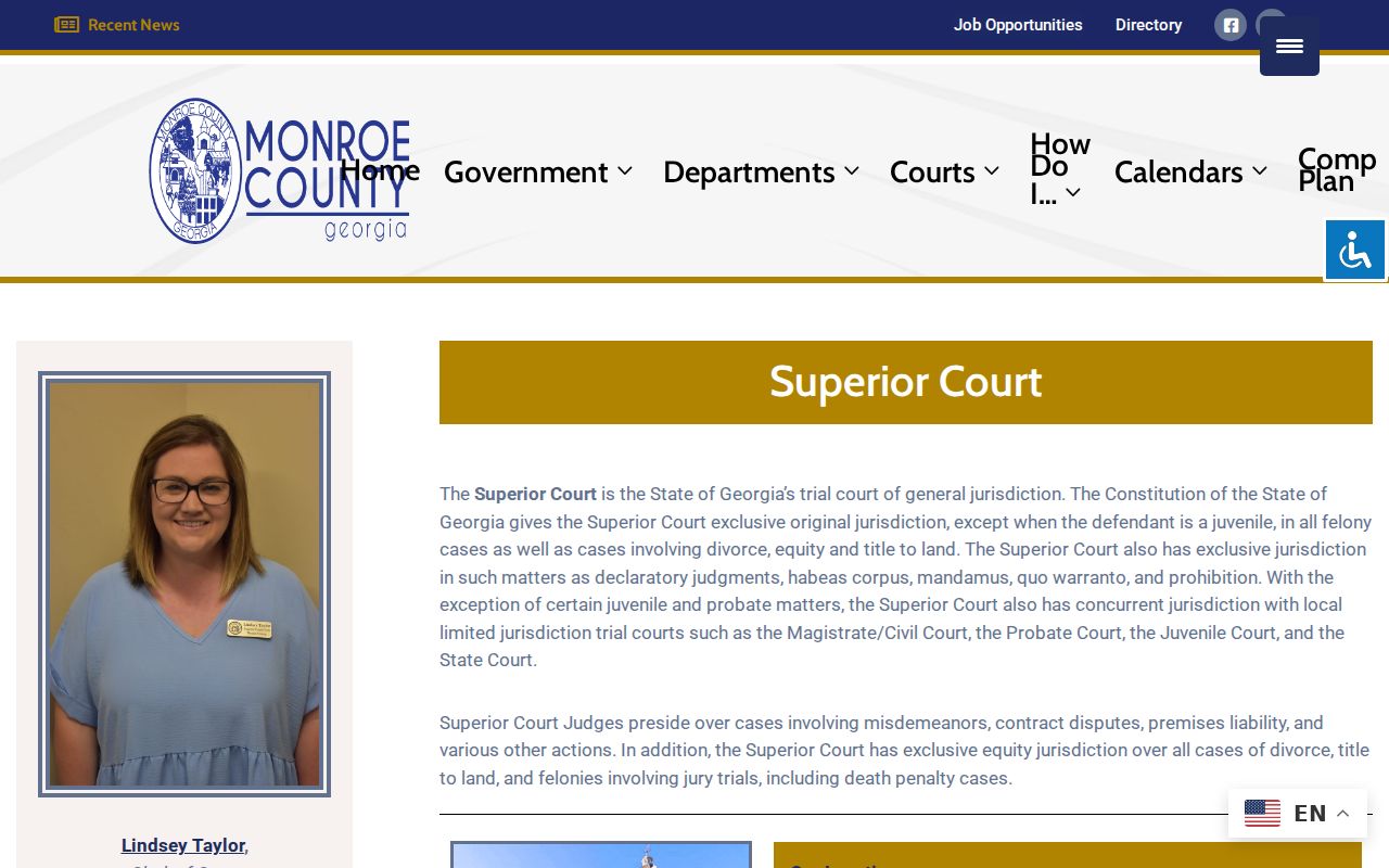 Monroe County Superior Court arrest warrant calendar links