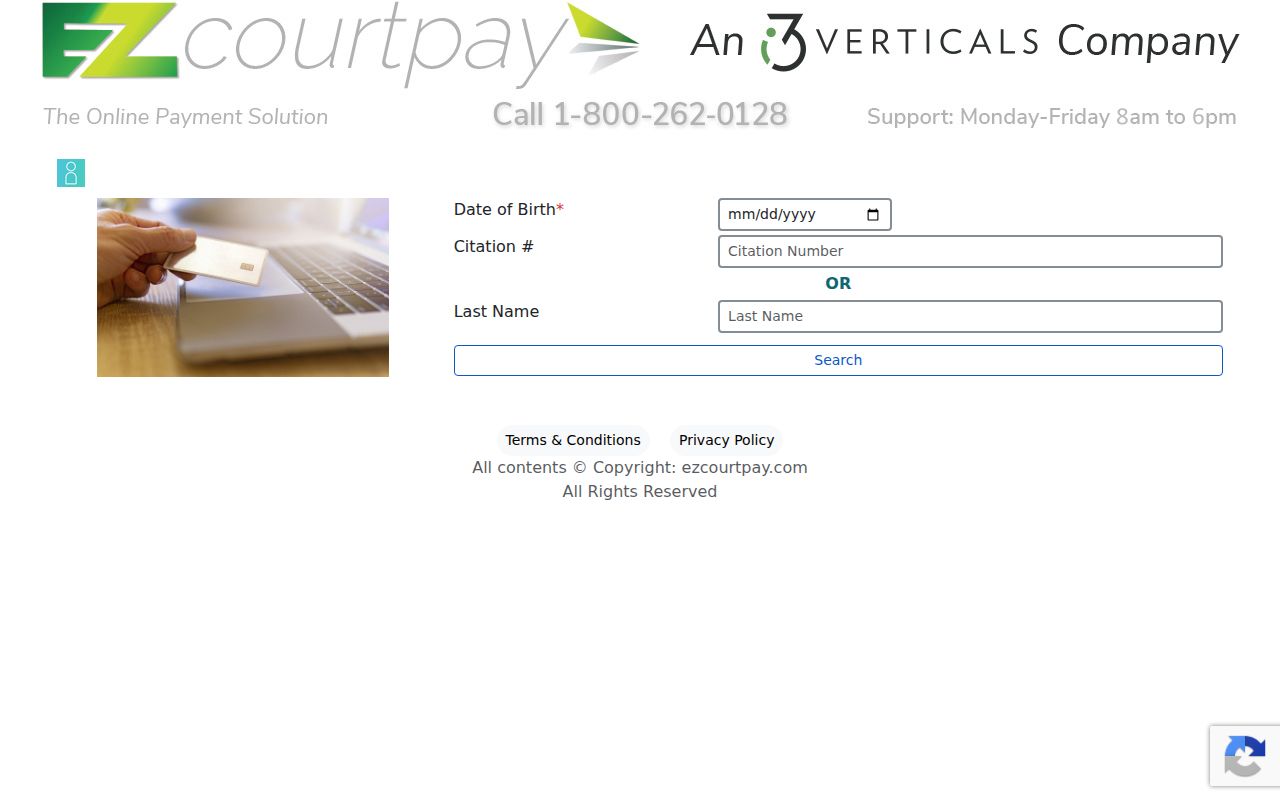Monroe County traffic warrant citation lookup fields on EZCourtPay