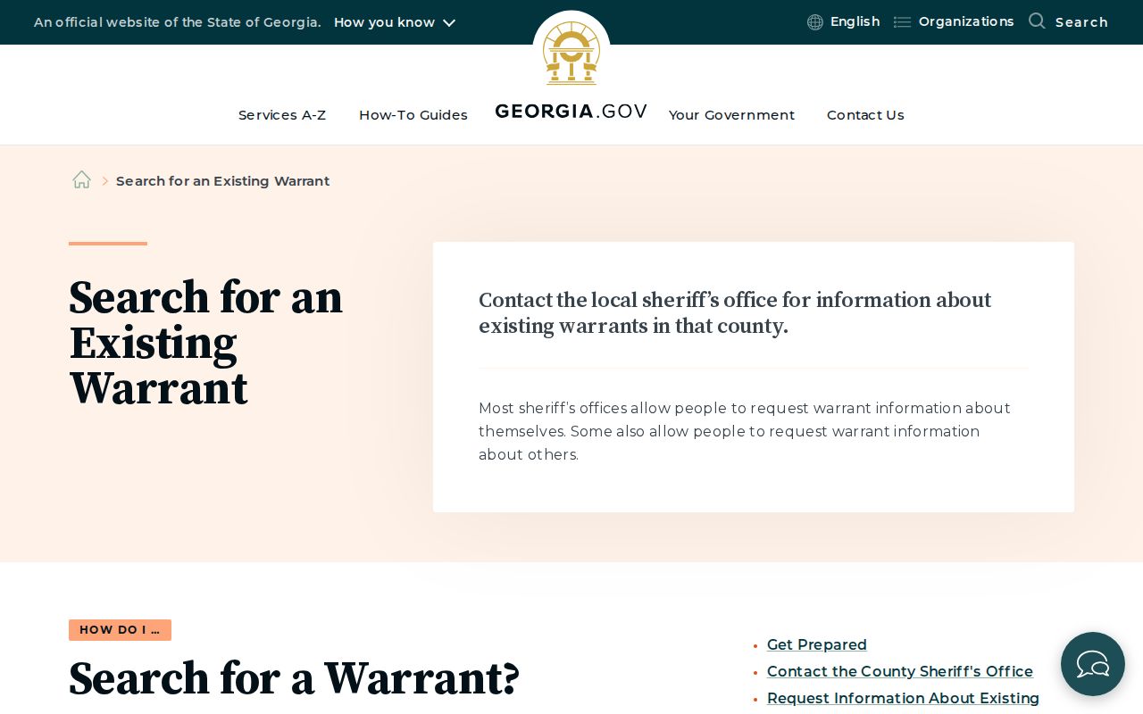 Georgia route for Monroe County warrant search